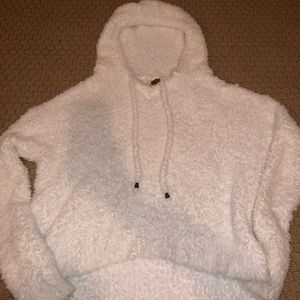 Fuzzy white sweatshirt